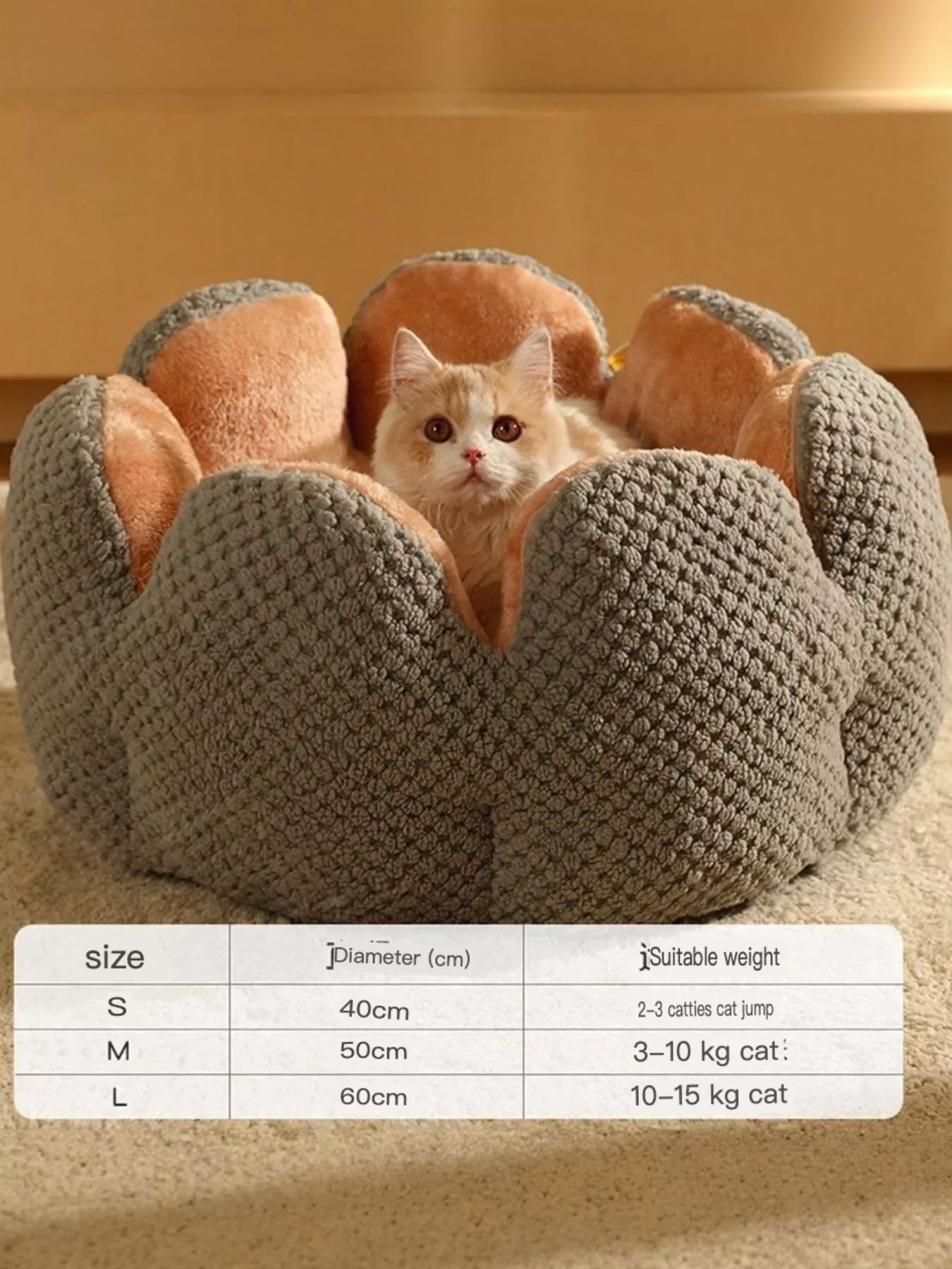 Flower Petal Plush Cozy Pet Nests